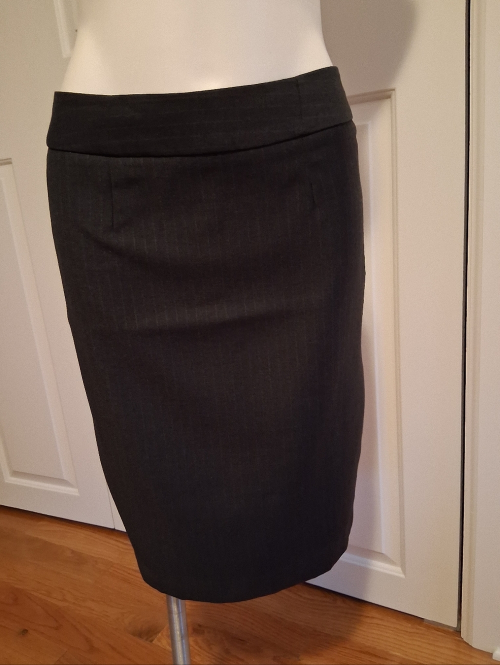 Calvin Klein Dark Gray Pinstripe Pencil Skirt